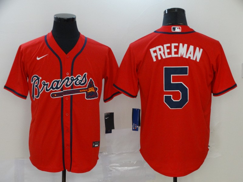 Men's Atlanta Braves Freedie Freeman #5 Red Jersey